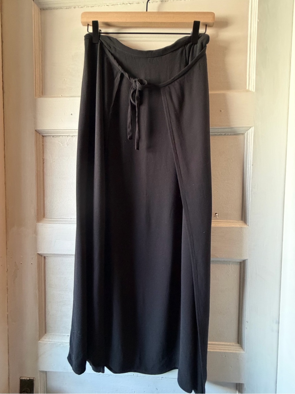 Ann Taylor Black Wrap Maxi Skirt with Self-Tie